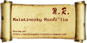Malatinszky Rozália névjegykártya