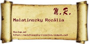 Malatinszky Rozália névjegykártya