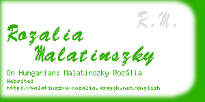 rozalia malatinszky business card