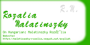 rozalia malatinszky business card